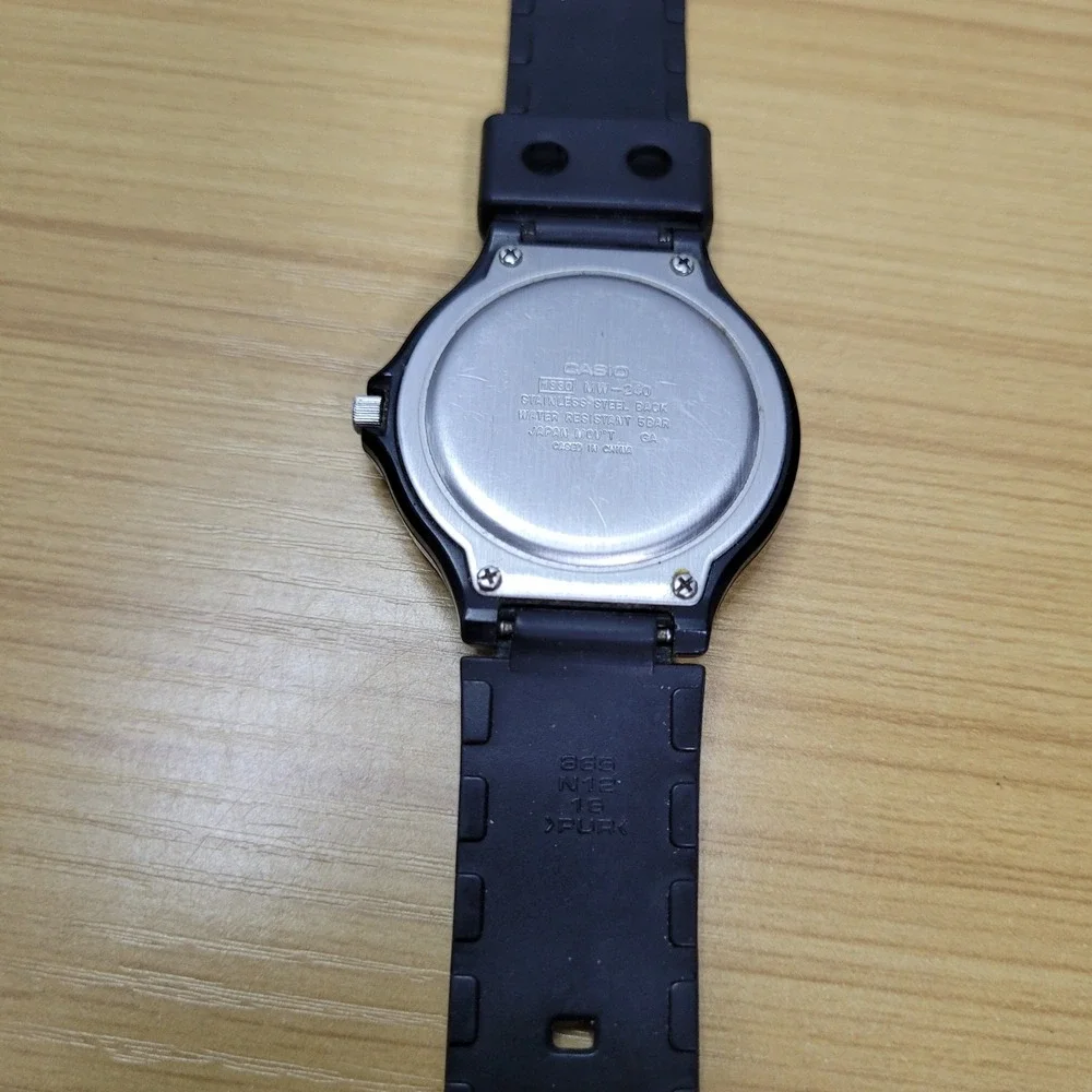 Casio MW-240 Quartz Analog Watch Black Dial Resin Strap 50m Water-Resistant
